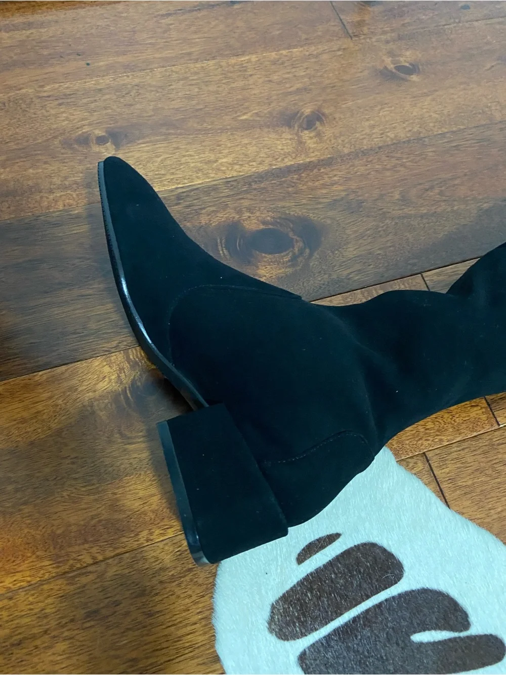 Stuart Weitzman black suede leather over the knee stretch boots 5 NWOT